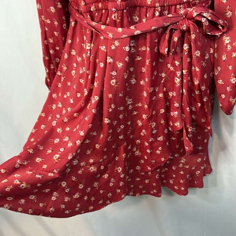 LC Lauren Conrad Red Long Sleeve Sundress - Picture 4 of 9